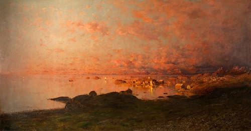 Impression sur toile Midsummer Night Lofoten pour ambiance cocooning