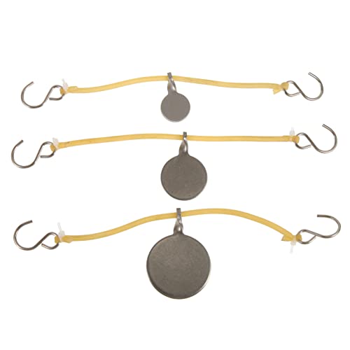 GRIRIW Set of 3 Stainless Steel Target Discs Rubber Bands 2.5/3/4 cm Diameter Professional Shooting Supplies for Outdoor Practice