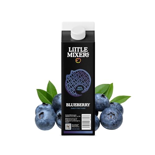 Little Mixers Blueberry Purée (1kg) | Real Fruit Purée for Cocktails, Mocktails, Smoothies & Desserts | Ready-to-Use, Rich Natural Flavour