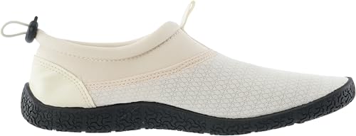 Image of WHITIN Women's Multi-Purpose Water & Land Shoes Beige M10 /W12 | Lightweight & Packable, Slip-On Design for Easy On /Off, Drawstring Design Keeps Sand & Pebbles Out, Quick-Drying