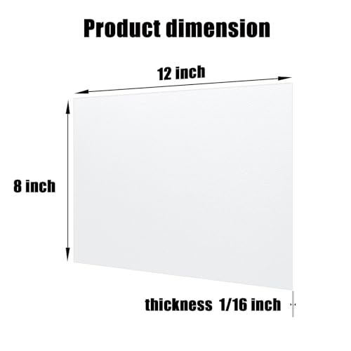 Image of ABS Plastic Sheet 1 /16 Inch Thick 8 inch x 12 inch (4-Pack),Two-Sided Heat Moldable Panel (Thermoplastic Textured Front & Smooth Back), White Thermoform Board Great for DIY Projects, Decor, Handcrafts