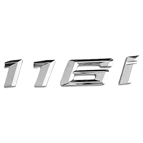Emblema 116i, Insignia 116i, Adhesivo 116i, Pegatina 116i, Adhesivo para Maletero, Emblema para Maletero Coche, Compatible con BMW. Plástico, 107 x 20 mm, Plateado