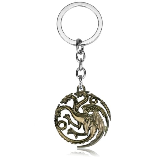 BEPSYOM Porta-chaves universal 1 peça, jogo de papel, chaveiro dragão, guerra dos tronos