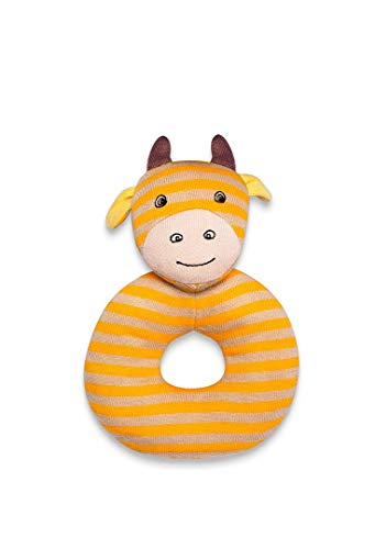Image of Apple Park Organic Farm Buddies - George Giraffe Teething Rattle, Baby Toy for Infants - Hypoallergenic, 100% Organic Cotton