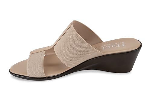 Image of ITALIAN Shoemakers Women's Sadey Stretch Fabric Elastic H Strap Dress Comfort Wedge Sandals