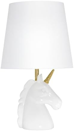 Simple Designs LT1078-GLD Sparkling Glitter Unicorn Table Lamp fo...