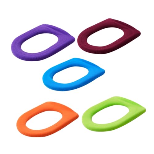NUOBESTY 5 Piezas alfombrilla de baño almohadillas Cubrir contorno Suave almohadilla de asiento de inodoro para el hogar cubierta de asiento de inodoro en forma de o Color Aleatorio