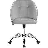 Assise agréable : Ce fauteuil de bureau en velours polyester vous offre un confort optimal avec son large assise rembourrée de mousse et son dossier arrondi. Le dossier incliné vers l’arrière permet de soulager votre corps.