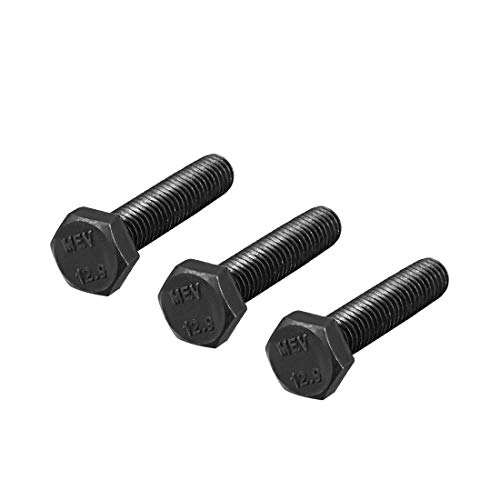 Image of uxcell M6x25mm Hex Head Left Hand Screw Bolts Fastener Carbon Steel Black 3pcs