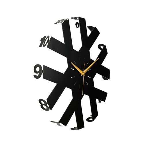 Image of Wakefit Metal Analog Wall Clock Big | 20 Inch | Laser Cut Abstract Home Decor & Gifting Option | for Living Room Study Bedroom & Office Decor | Tempra Metal Wall Clock 500 MM Black