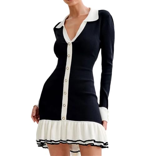 black knit bow mini dress BLACK KNIT BOW MINI DRESS