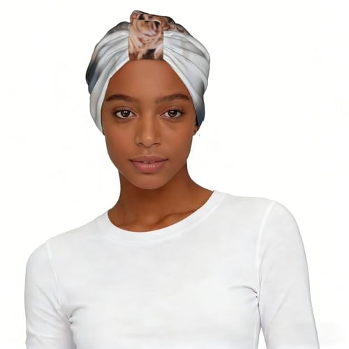 GRatka Yorkshire Terrier Perros lindos Cachorros,Gorro de dormir suave para mujer, bandana, pañuelo elástico para la cabeza, gorro tipo beanie