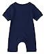 Baby Strampler Kurzarm Baumwolle Jumpsuit Spielanzug Mädchen Jungen Bodysuits Strampelanzug Sommer Kleinkind Schlafanzug Baby-Nachtwäsche Krabbelanzug Einteilig Outfits-Dunkelblau-100cm