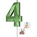 Number Birthday Candles(4 Candle Green) 3D Diamond Shape Number Happy Birthday Cake Candles for Birthday Party Wedding Decoration Reunions Theme Party