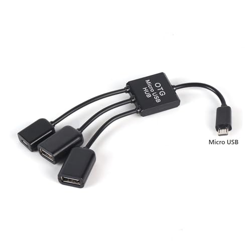 Cable OTG Micro USB con doble puerto USB 2.0 hembra y diseño compacto que evita enredos de cables 2
