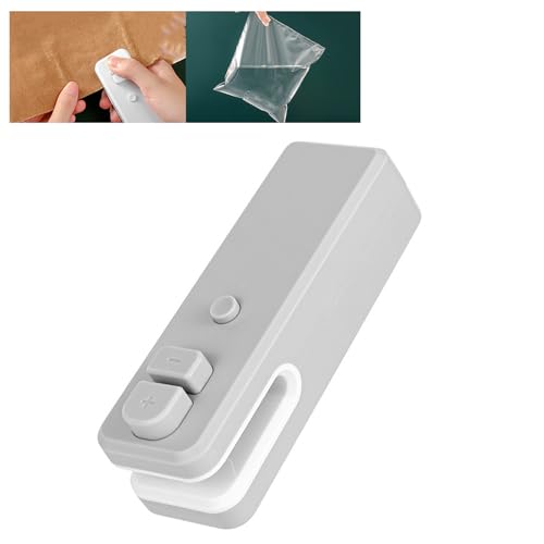 Mini Bag Sealer, Snack Bag Sealer And Cutter,Magnetic Usb Rechargeable Mini Sealing Machine Heat Seal Tool For Plastic Bags (Grey)