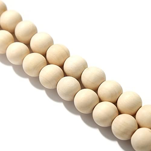 1 Pack 60inch Wood Bead Garland with Tassels,Farmhouse Beads Rustic Country Decor Prayer Boho Beads Wall Hanging Decoration (Nature)