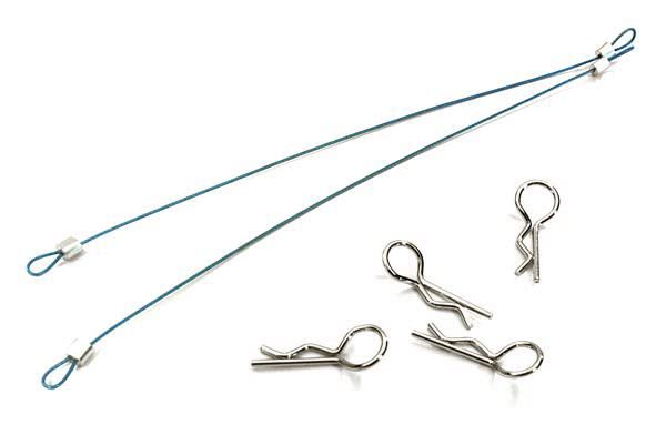 Integy RC Secured Body Clip (4) with 120mm Retainer Link for 1/10 On-Road