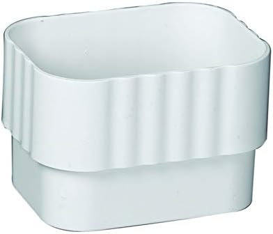Amerimax 2.38 in. H x 3.25 in. W x 4.25 in. L White Vinyl Downspout Connector - Case of: 16;