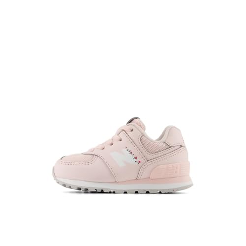 Image of New Balance Kid's 574 V1 New-B Lace-Up Sneaker, Shell Pink /Carnival Pink, 2 Infant