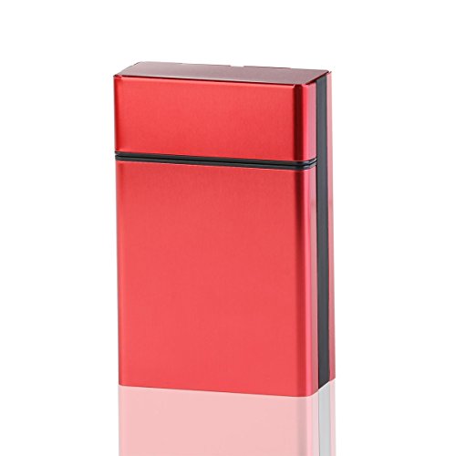 Preisvergleich Produktbild WINOMO Leichte Aluminium Zigaretten Kasten Taschen Speicher Halter(Rot)