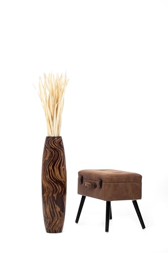 Image of Leewadee Large Floor Vase 26 inches Mango Wood for Pampas Grass, Dried Flowers