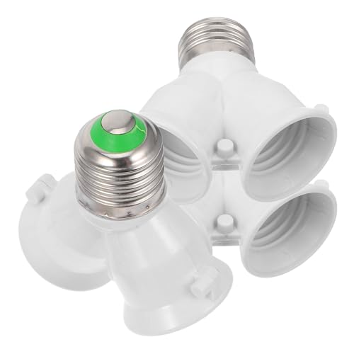 NAMOARLY Adaptador de Base de Lámpara E27 a 2 E27 3 Piezas Material Ignífugo Pbt Resistente al Calor Divisor en Forma Bombillas LED y Halógenas Enchufe Eléctrico para Iluminación Hogar