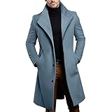Winterjacke Herren Lang Wollmantel Wintermantel Männer Parka Kurzmantel Jeansjacke Felljacke Blau Xl