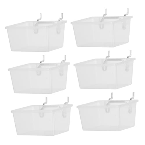 AUTSUPPL Pegboard Bins Set 6pc Slanted Hooks Bins Aluminum Siding Organiser for Workshop Garage