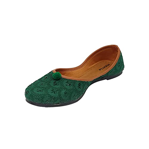 Pluxh-Womens-Traditional-Punjabi-Juttis-Mojari-Ethnic-Shoes