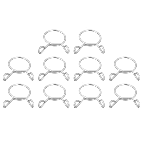 QUARKZMAN 10 Pcs Clips à Ressort pour Tuyau de Conduite de Carburant, 17mm Diamètre Intérieur Acier Inoxydable 304 Pinces à Ressort pour Tuyau d'Eau, pour Moto, Scooter, ATV
