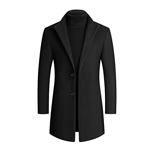 Anoraks hommes contre le froid manteau laine mi-long léger
