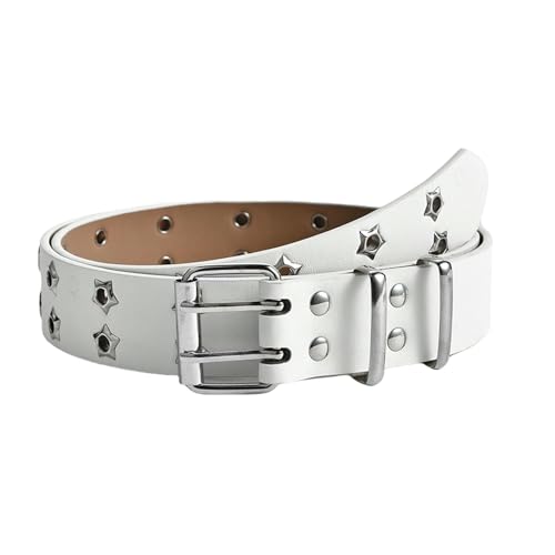 Ceinture punk décontractée creuse en double rangée d'œillets pour femme