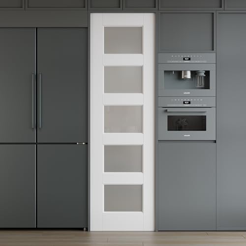 WINSTELLAR 24 x 80 5-Panel Prebuilt Interior Frosted Glass...