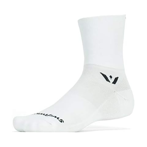 Swiftwick ASPIRE FOUR Trail Running & Cycling Socks, Compression Fit (White, Large) Cover