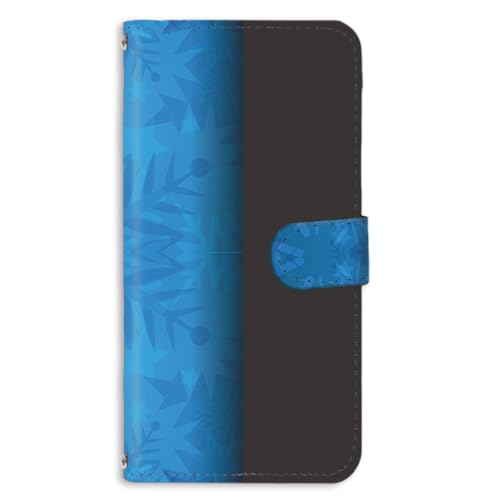 Rakuten BIG ZR01 用 手帳型 スマホケース フレキシブル ラクテンbigのケース 雪の華 星柄 スノー star 結晶 ブルー 185a02m