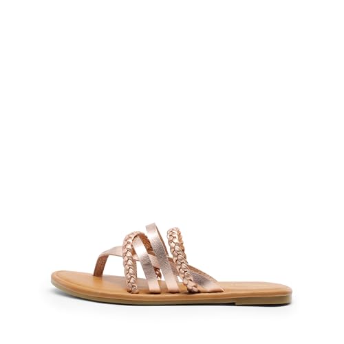 DREAM PAIRS Women's Flip Flops Round Toe Multi Strap lightweight Summer Beach Flat Casual Thong Sandals2