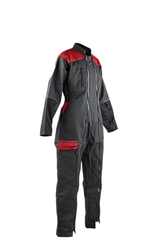 LMA Combinaison de travail ENFANT ELFE - GRIS SOMBRE/NOIR/ROUGE 12 ans - Vêtements de travail