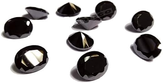 HI International 3x5mm to 15x20mm AAA Grade Oval Shape Black Color Cubic Zirconia, Synthetic Black Diamond Transparent Loo...
