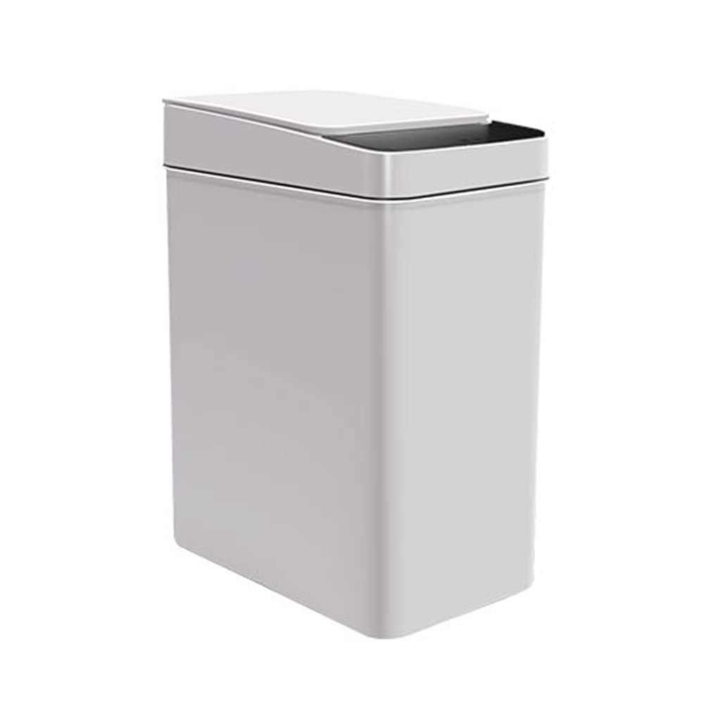 Smart Sensor Trash Can, Household with Cover 12L Sealed and Waterproof Design Mute Opening and Closing Narrow Paper Basket(Grey)