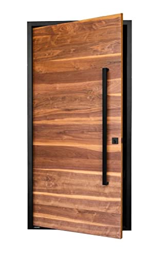 Square Rectangle Flat Shape Bar Stainless Steel Modern Contemporary Entry Door Handle Bar Pull Shower Glass Sliding Barn Door Interior Exterior Door Pull Push Modern Finish. (Black 48 Inch)