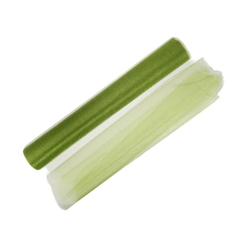BELLIFFY 1 Roll Saman Sheer Yarn Wedding Tulle Spool Wire Mesh Backdrop Wedding Mesh Ribbon Tulle Fabric Wedding Decor Green Organza Fabric Gauze Tulle Decor Tulle Netting Spool Shiny Tulle