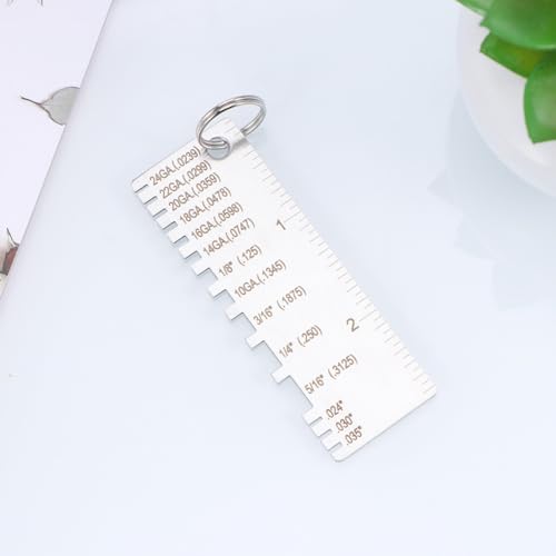 ULTECHNOVO - Calibrador de inspección de acero inoxidable, 2 piezas, herramienta de medición de espesor para chapas metálicas y aplicaciones de soldadura, diseño compacto para verificación precisa del espesor del material miniatura 5