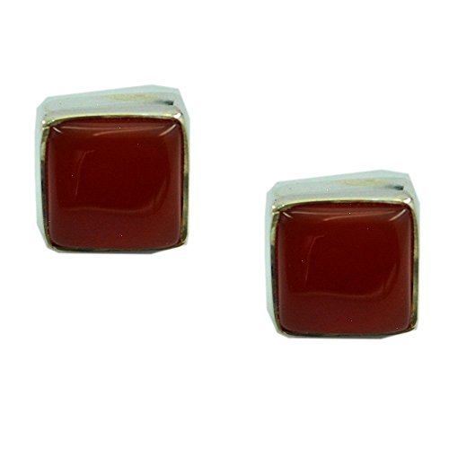Pendientes de ónix negro y plata de ley 925 con diseño cuadrado elegante