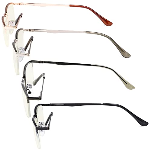 Image of Eyekepper 4-Pack Quality Half-Rim Reading Glasses Readers with Spring Hinges Include Computer Readers for Women Men