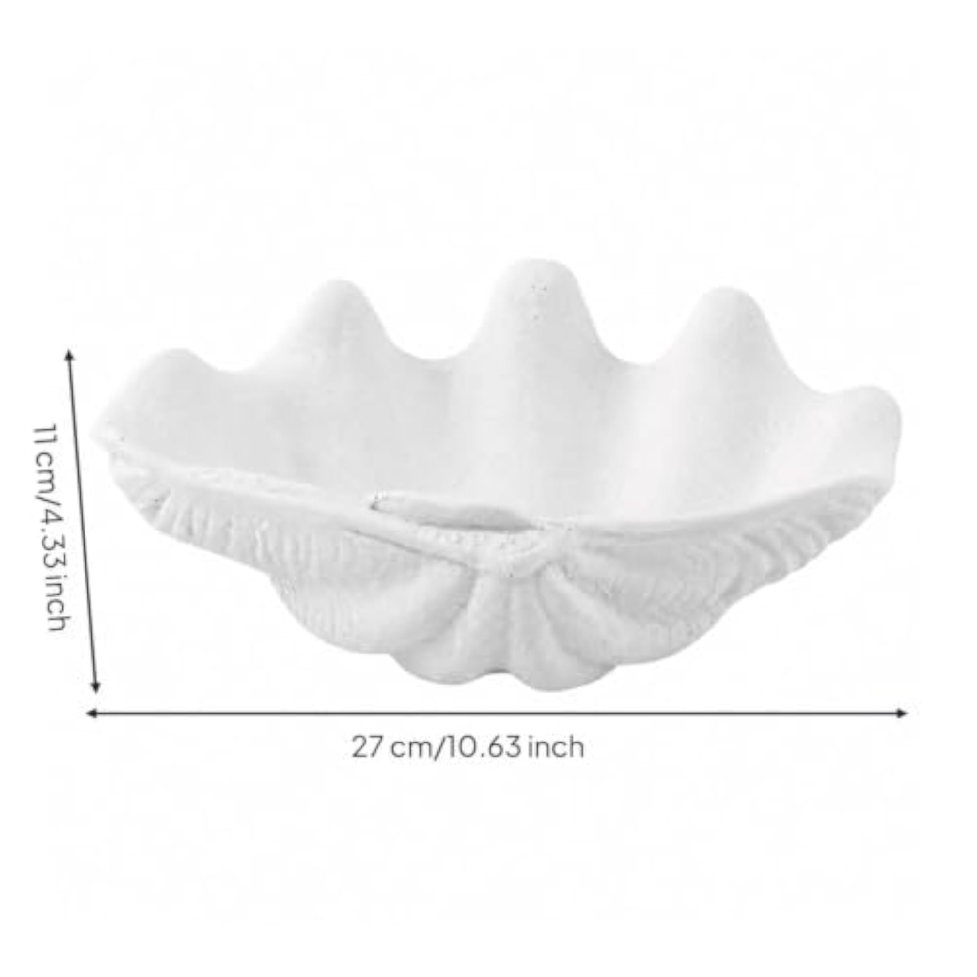 Modern Shell-Shaped Decorative Tray, Textured Design