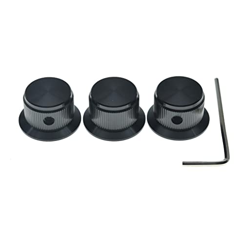 Boutons de potentiomètre universels en aluminium 6,35mm Dopro pour guitare basse ampli x3