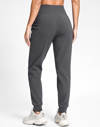 Image of G Gradual Women's Fleece Lined Joggers with Zipper Pocket Water Resistant Running Hiking Pants Winter Warm Thermal Sweatpants