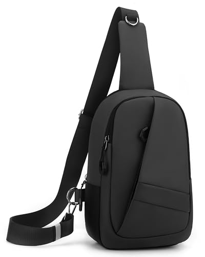 Hoedia Crossbody Sling Bag for Men Women, Shoulder Cross Body Bag EDC Back Pack with Reflective Strip and Multiple Pockets