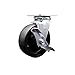 Glass Filled Nylon Swivel Top Plate Caster w/Maintenance Free Bearings & 6" x 2" Black Wheel & Top Lock Brake - 1250 lbs Capacity/Caster - Service Caster Brand